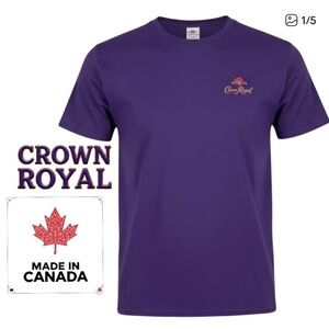 👛 (ANY 2/$25) CROWN ROYAL Cotton Purple Short Sleeve Tee